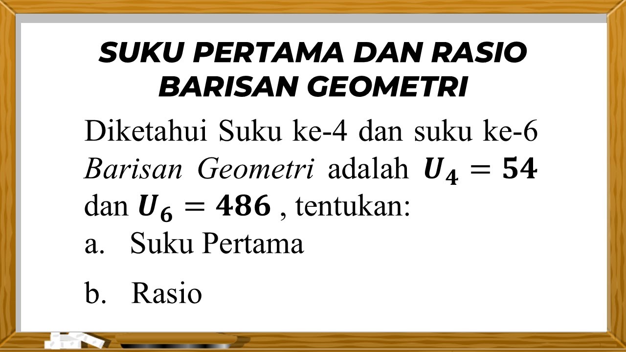 CARA MENCARI SUKU PERTAMA DAN RASIO BARISAN GEOMETRI - YouTube